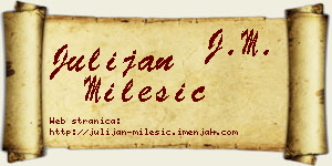 Julijan Milešić vizit kartica